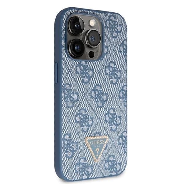 Guess iPhone 14 Pro Max Mobilskal Crossbody Metall Logo - Blå