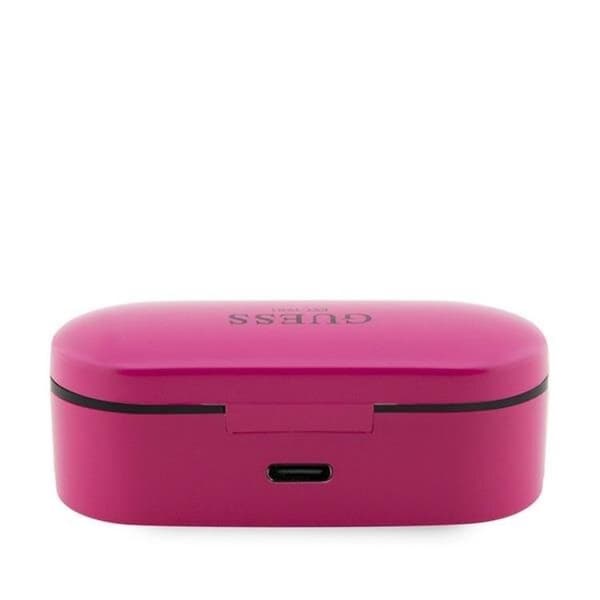 Guess TWS Bluetooth 5.0 Hörlurar + Dockningsstation - Magenta