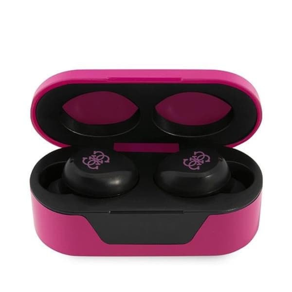 Guess TWS Bluetooth 5.0 Hörlurar + Dockningsstation - Magenta