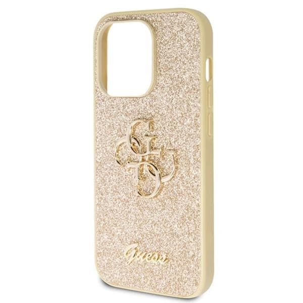 Guess iPhone 13 Pro/13 Mobilskal Glitter Script Big - Guld