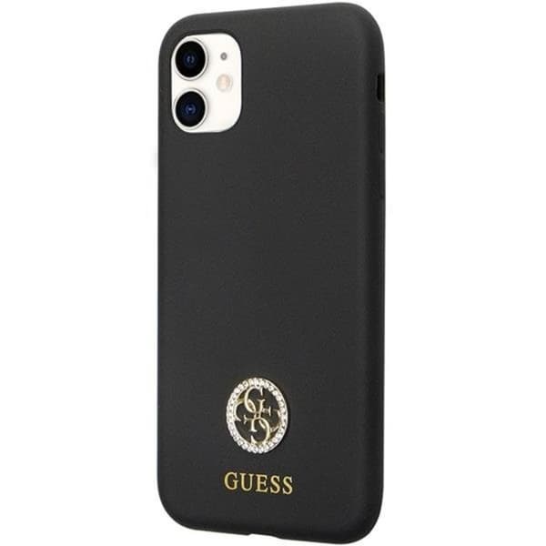 Guess iPhone 11/XR Mobilskal Silikon Logo Strass - Svart