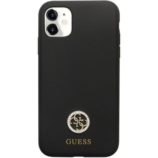 Guess iPhone 11/XR Mobilskal Silikon Logo Strass - Svart