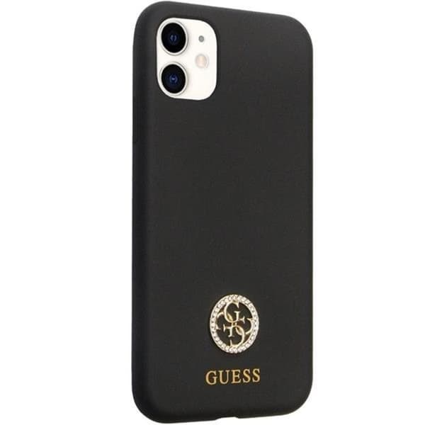 Guess iPhone 11/XR Mobilskal Silikon Logo Strass - Svart