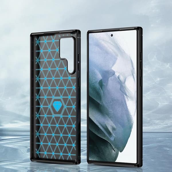 Galaxy S23 Ultra Skal Carbon Silicone Flexible - Svart