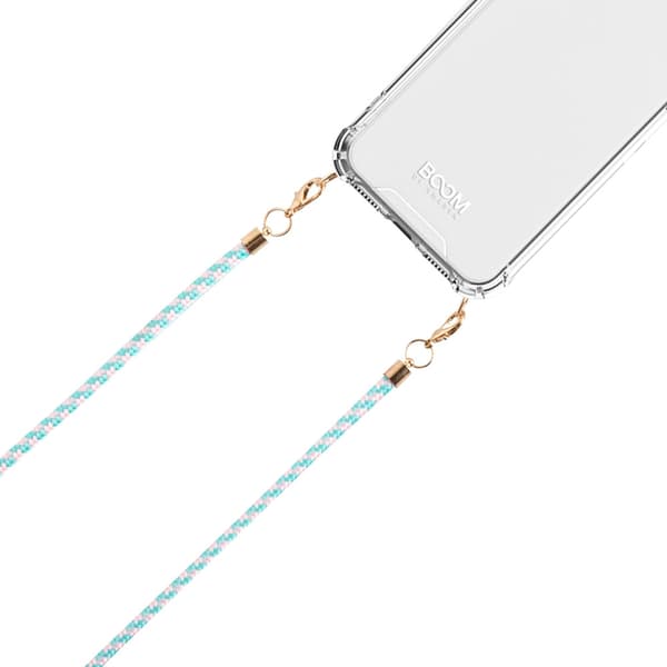 BOOM iPhone 14 Pro Max skal med mobilhalsband - Rope MintWhite