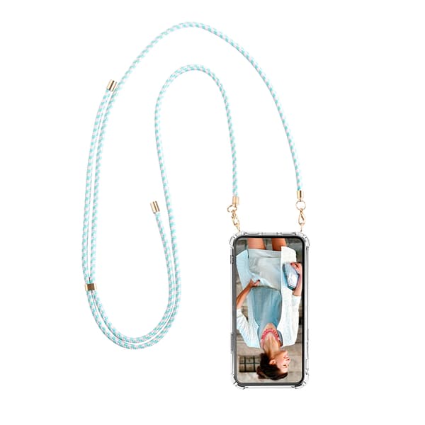 BOOM iPhone 14 Pro Max skal med mobilhalsband - Rope MintWhite