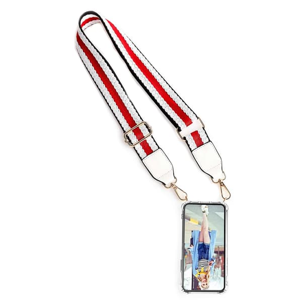 BOOM iPhone 14 Pro Max skal med mobilhalsband - Belt RedWhite