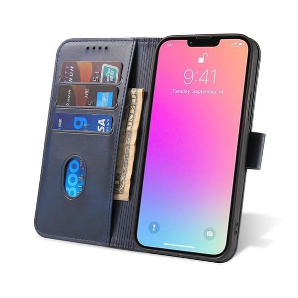 iPhone 15 Plånboksfodral Magnet Stativ - Blå