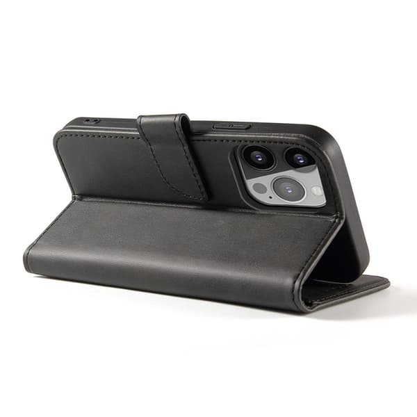 iPhone 15 Plus Plånboksfodral Magnet Stativ - Svart