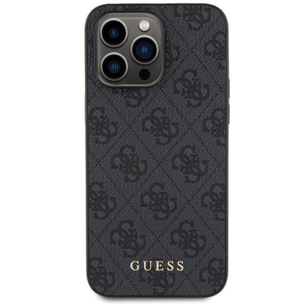 Guess iPhone 15 Pro Max Mobilskal Metall Gold Logo - Grå