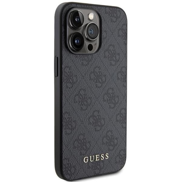 Guess iPhone 15 Pro Max Mobilskal Metall Gold Logo - Grå