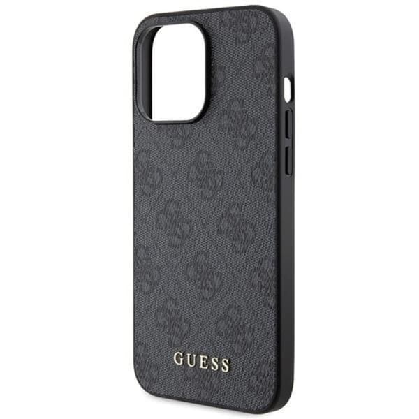 Guess iPhone 15 Pro Max Mobilskal Metall Gold Logo - Grå