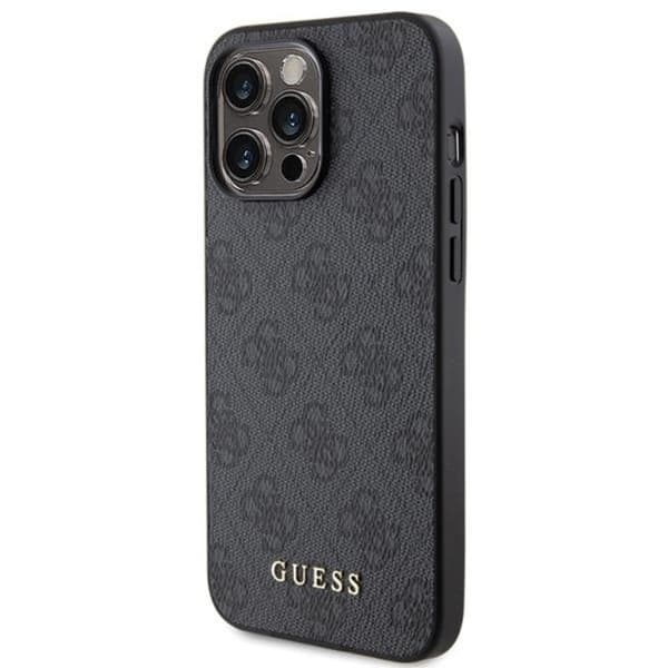 Guess iPhone 15 Pro Max Mobilskal Metall Gold Logo - Grå