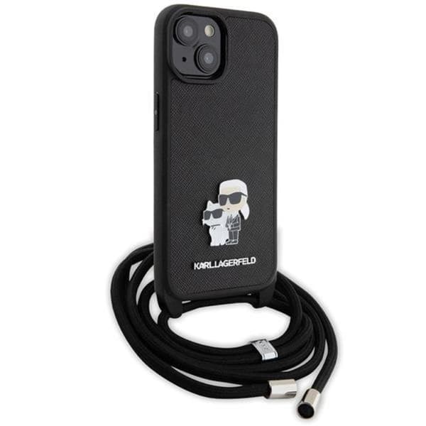 Karl Lagerfeld iPhone 15 Plus Halsbandsskal Crossbody Saffiano