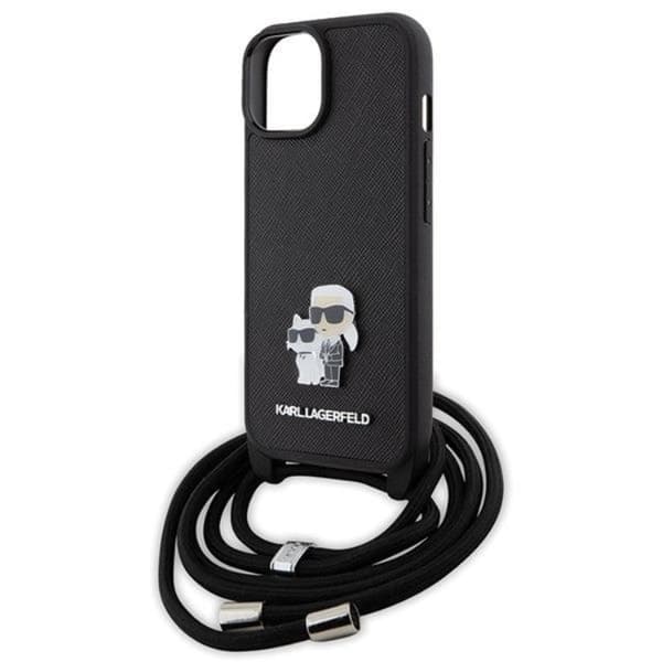 Karl Lagerfeld iPhone 15 Plus Halsbandsskal Crossbody Saffiano