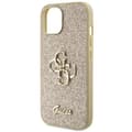Miniatyrbild 6 av 8: Guess iPhone 15 Mobilskal Glitter Script Big - Guld