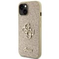 Miniatyrbild 2 av 8: Guess iPhone 15 Mobilskal Glitter Script Big - Guld