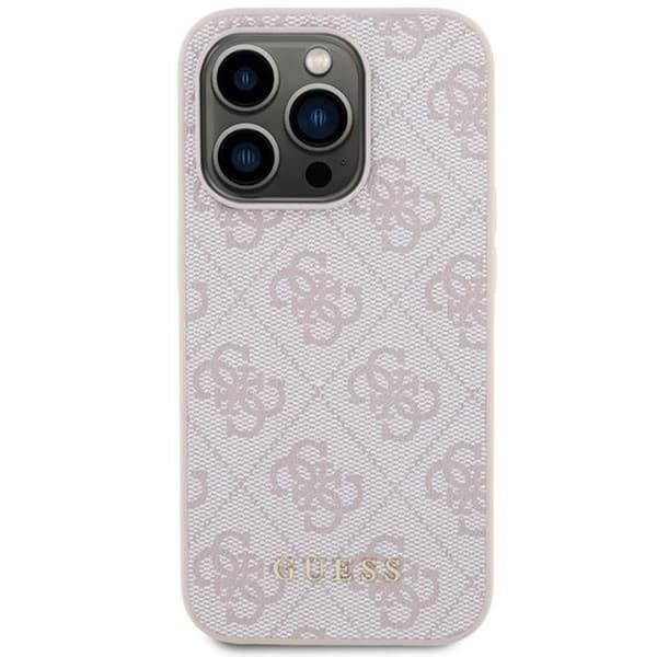 Guess iPhone 15 Pro Mobilskal Metall Gold Logo - Rosa