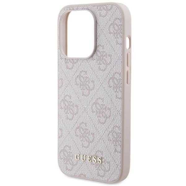 Guess iPhone 15 Pro Mobilskal Metall Gold Logo - Rosa