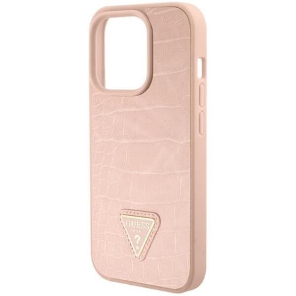 Guess iPhone 15 Pro Max Mobilskal Croco Triangle Metal Logo