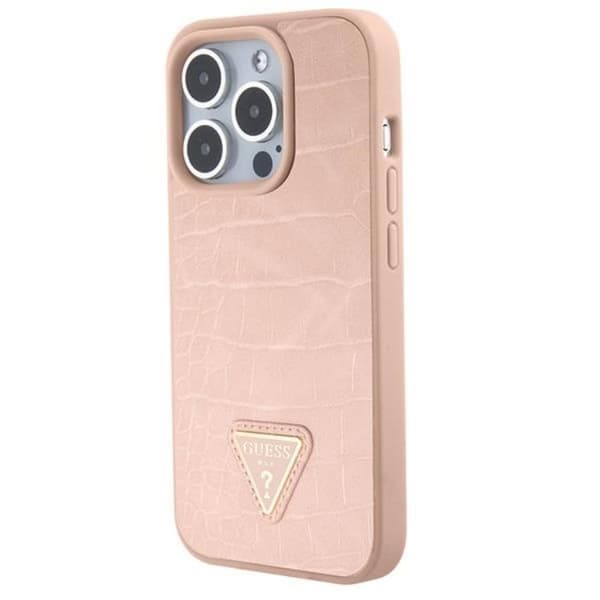 Guess iPhone 15 Pro Max Mobilskal Croco Triangle Metal Logo