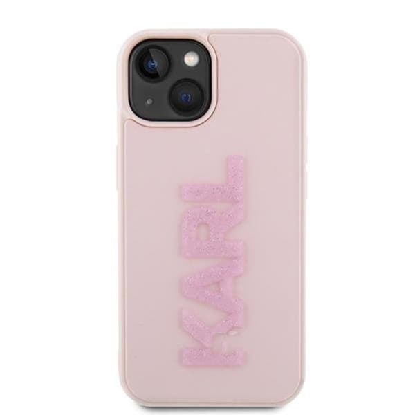 Karl Lagerfeld iPhone 15 Mobilskal 3D Glitter Logo - Rosa
