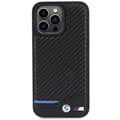 Miniatyrbild 3 av 8: BMW iPhone 15 Pro Mobilskal Läder Carbon - Svart