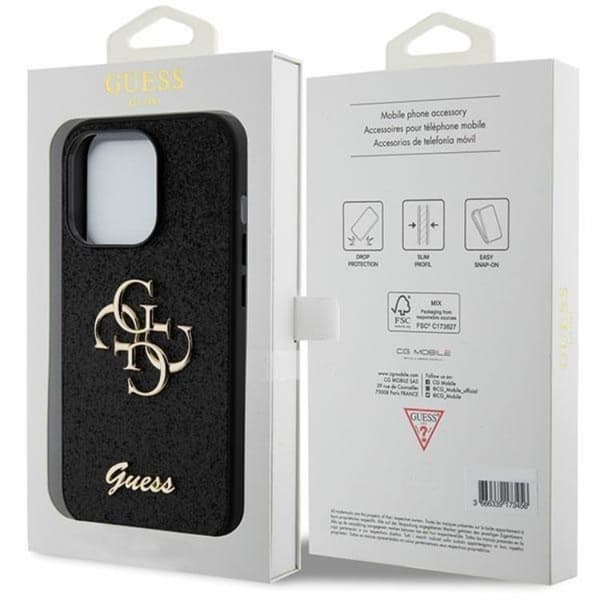 Guess iPhone 15 Pro Max Mobilskal Glitter Script Big 4G