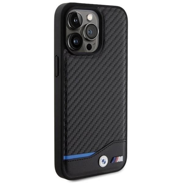 BMW iPhone 15 Pro Max Mobilskal Läder Carbon - Svart