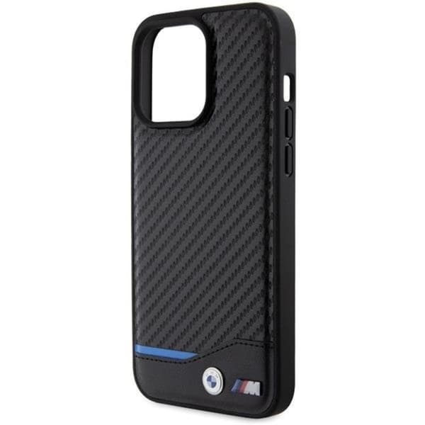 BMW iPhone 15 Pro Max Mobilskal Läder Carbon - Svart