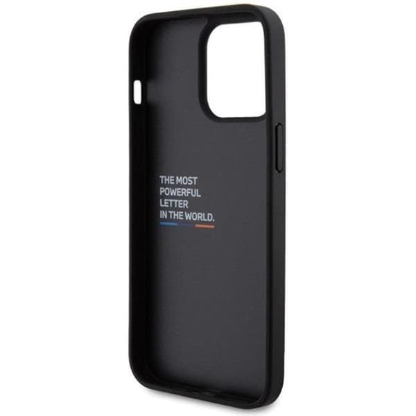 BMW iPhone 15 Pro Max Mobilskal Läder Carbon - Svart