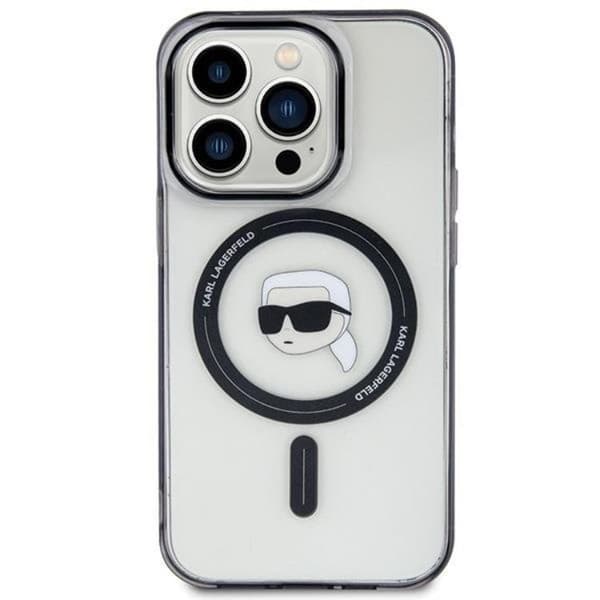 Karl Lagerfeld iPhone 15 Pro Mobilskal Magsafe IML Karl`s Head
