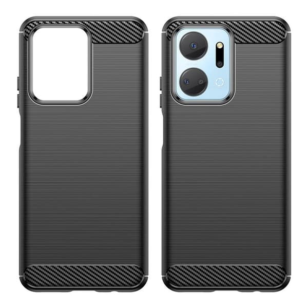 Honor Play 40 Plus/Honor X7a Mobilskal Carbon Silikon - Svart