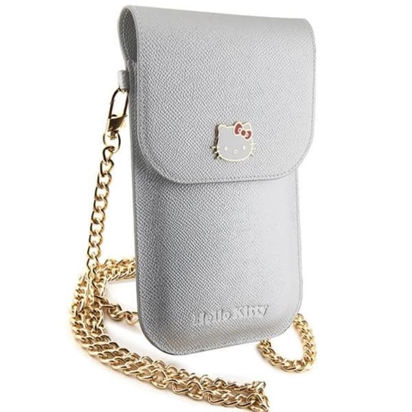 Hello Kitty Halsbandsfodral Läder Metal Logo Chain - Silver