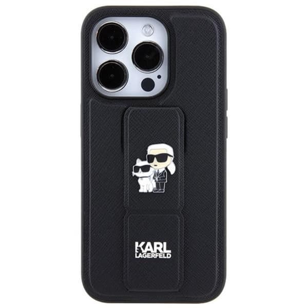 KARL LAGERFELD iPhone 14 Pro Mobilskal Gripstand Saffiano Pins