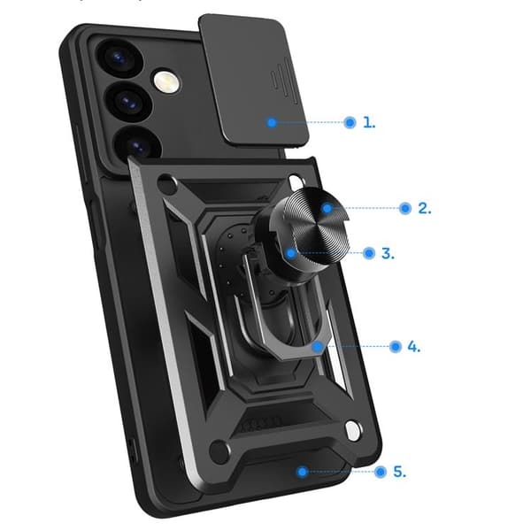 Galaxy S24 Mobilskal Hybrid Armor Camshield - Svart