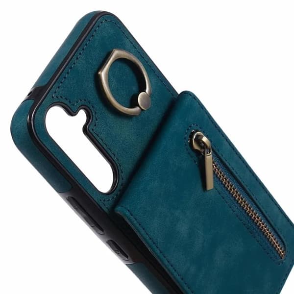 Galaxy S24 Mobilskal Kickstand Korthållare - Blå