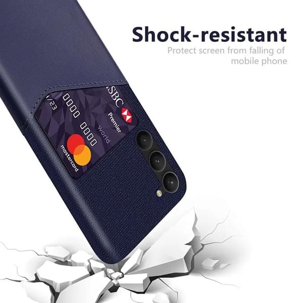 Galaxy S24 Plus Mobilskal Korthållare Texturerat - Blå