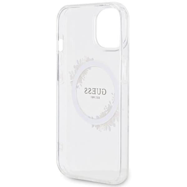 Guess iPhone 15 Mobilskal Magsafe IML Flowers Wreatch