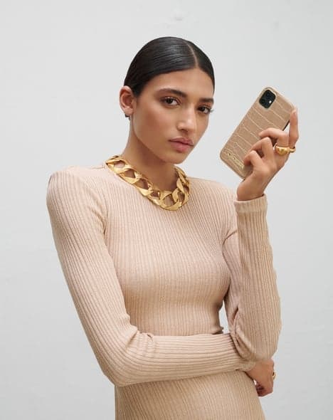 Ideal of Sweden Atelier Case Galaxy S21 Ultra Camel Croco