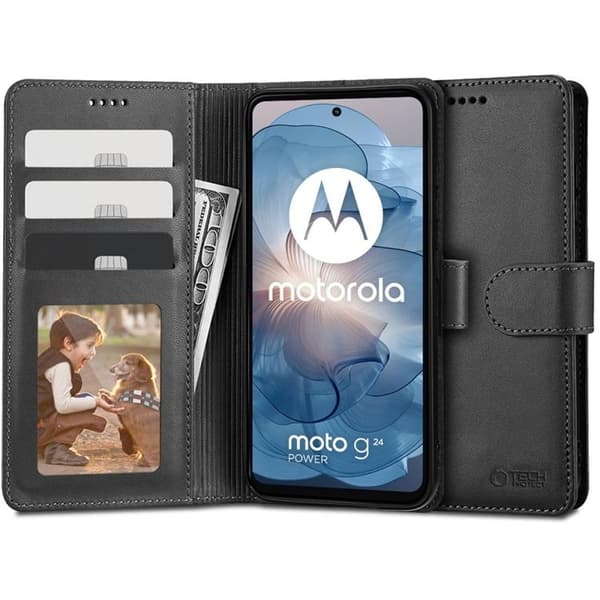 Tech-Protect Motorola Moto G24/G24 Power/G04 Plånboksfodral - Svart