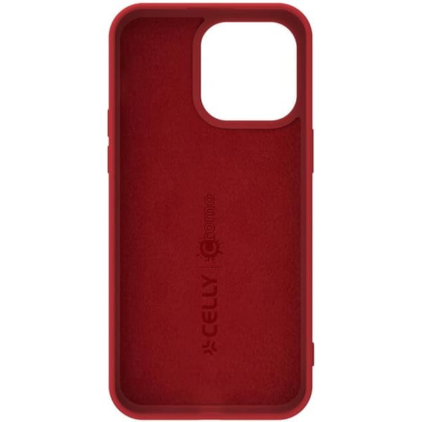 Celly iPhone 15 Pro Mobilskal Cromo Soft Rubber - Röd