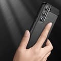 Miniatyrbild 5 av 8: Galaxy S23 Plus Skal Carbon Silicone Flexible - Svart