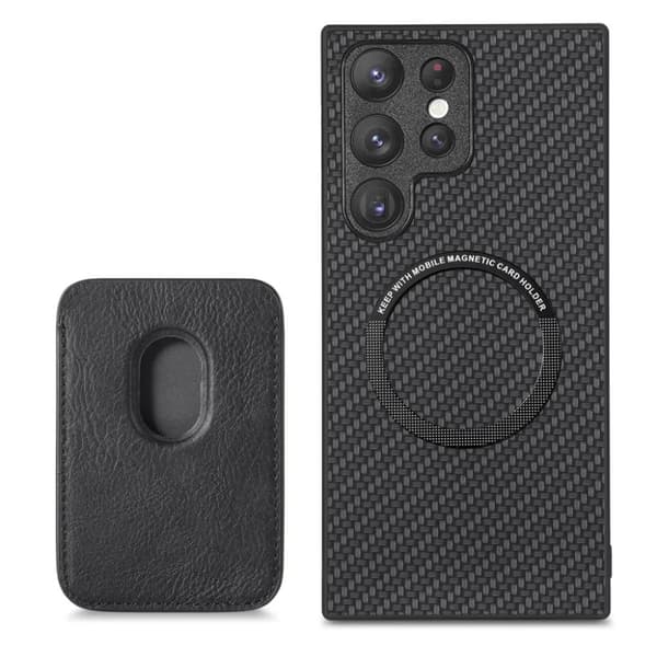 Galaxy S23 Ultra Skal Korthållare Detachable - Svart