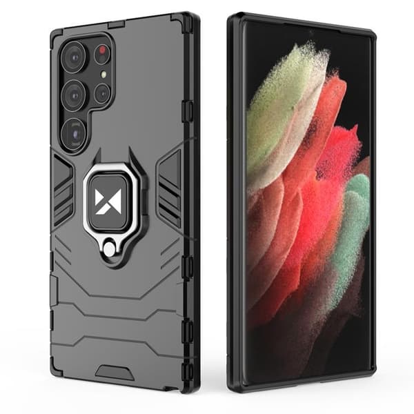 Wozinsky Galaxy S23 Ultra Ringhållare Mobilskal - Svart