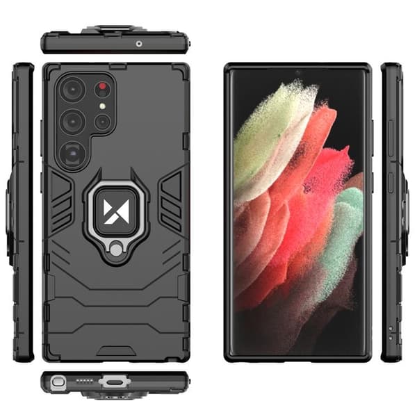 Wozinsky Galaxy S23 Ultra Ringhållare Mobilskal - Svart