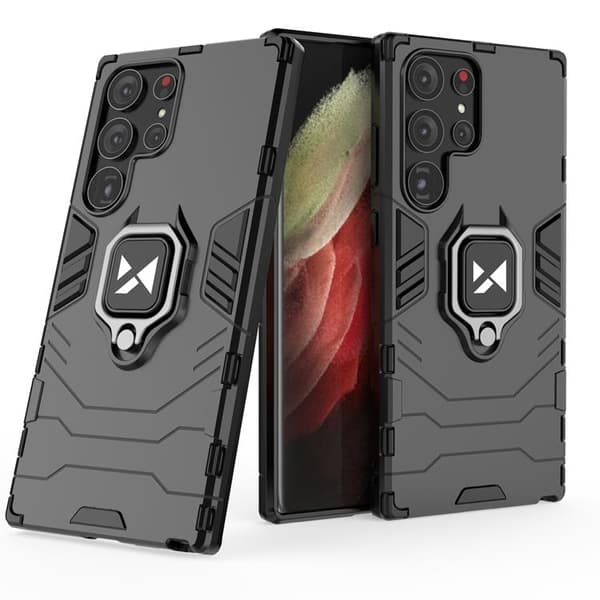Wozinsky Galaxy S23 Ultra Ringhållare Mobilskal - Svart