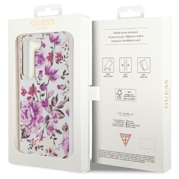 Guess Galaxy S23 Mobilskal Flower Collection - Vit