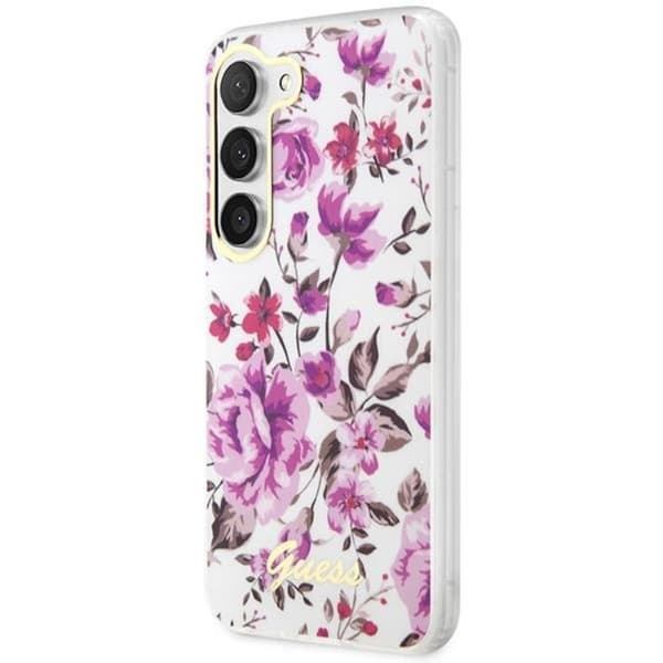 Guess Galaxy S23 Mobilskal Flower Collection - Vit