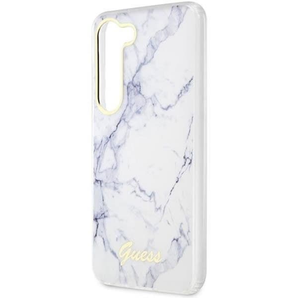 Guess Galaxy S23 Plus Mobilskal Marble - Vit